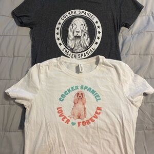 Comfort Colors Cocker Spaniel Graphic Tees - White and Gray